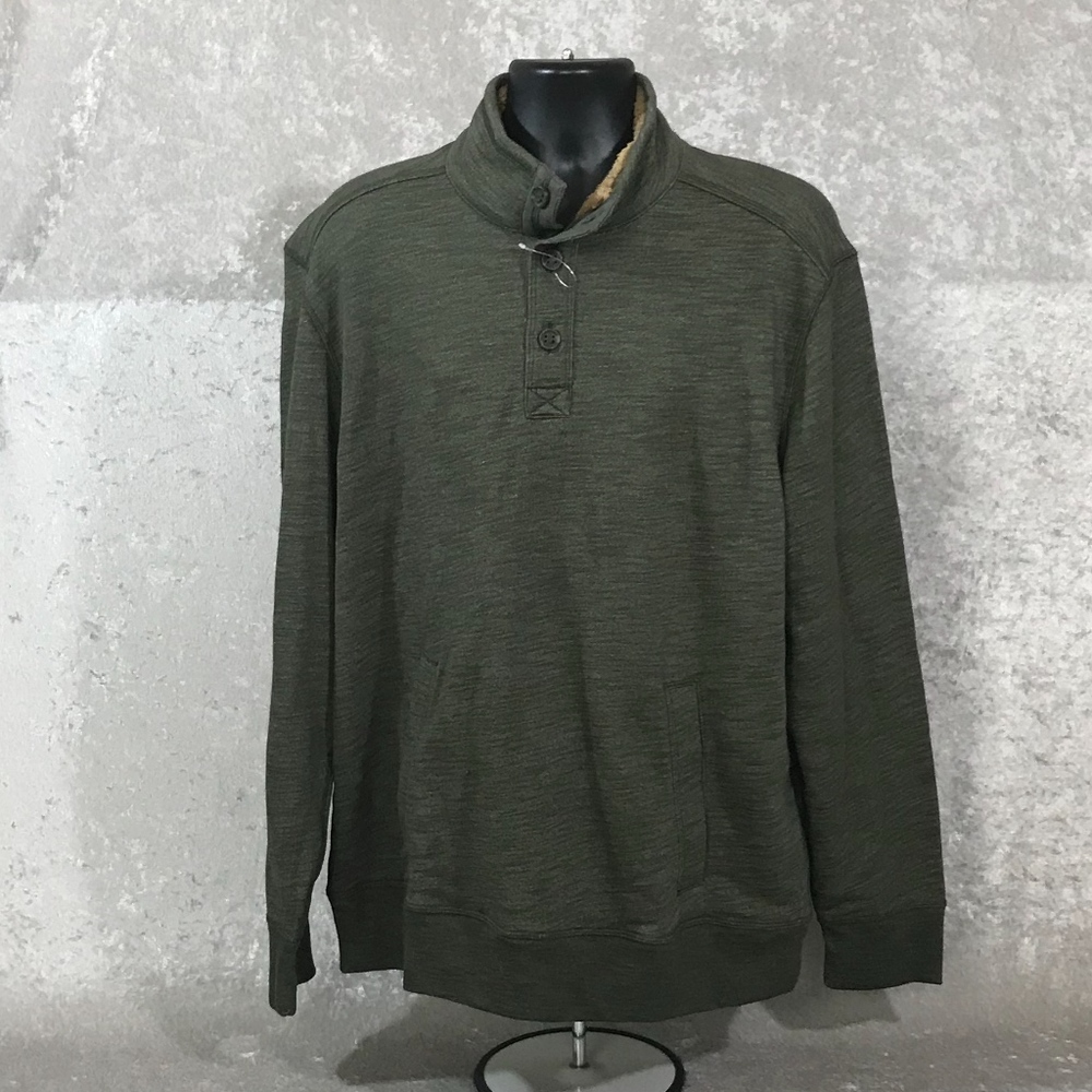 G.H. BASS & CO. 1/4 3 BUTTON FAUX FUR LINED COLLAR